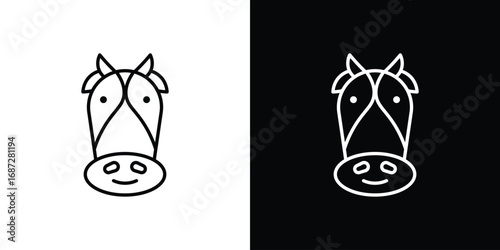 Cow icon design elements pack. Vector symbols for UI Designs