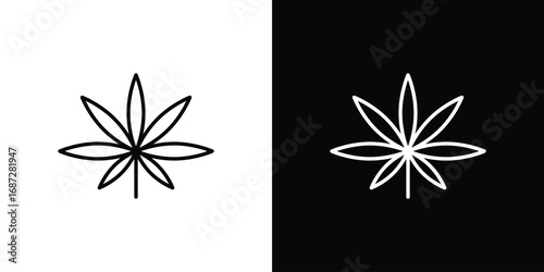 Cannabis leaf icon design elements pack. Vector symbols for UI Designs