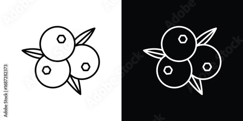 Blueberry icon design elements pack. Vector symbols for UI Designs