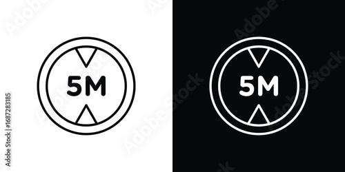 5 meter sign design elements pack. Vector symbols for UI Designs