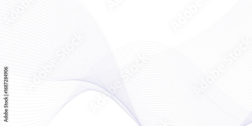 Dynamic minimal smoke sound blue line. Abstract glowing white blend line smooth flow soundwave curve energy gradient vector futuristic digital outline line science design.	