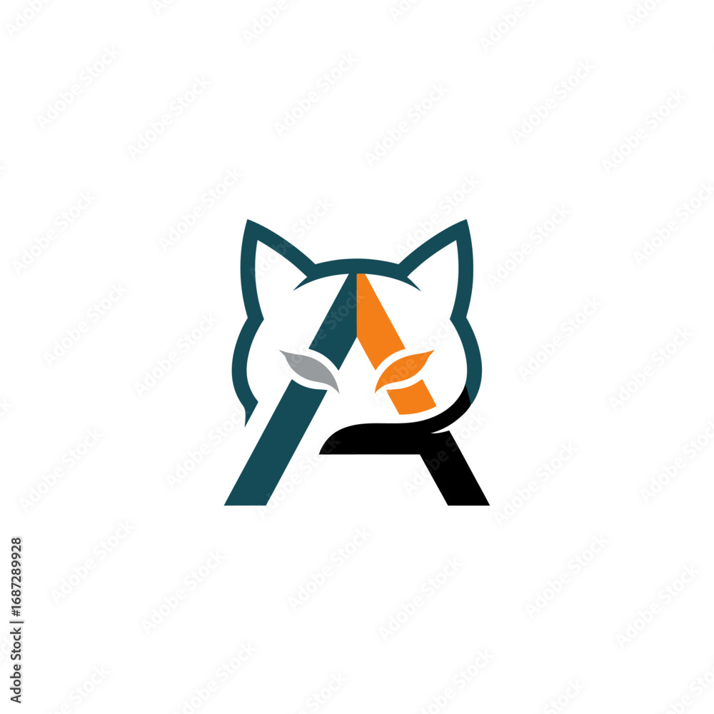 Fototapeta premium Stylish Cat Letter A Logo Design