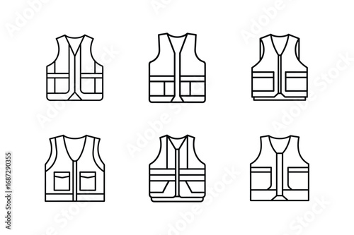 safety vest line art vector illustration
