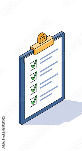 Clipboard with checklist and completed tasks representing successful progress and achievements