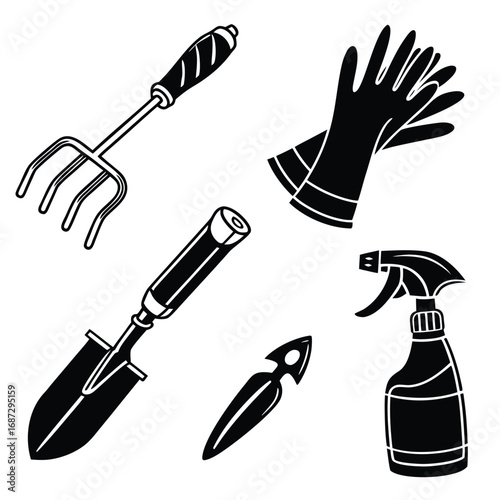 Garden tools and gloves gardening tools hand trowel