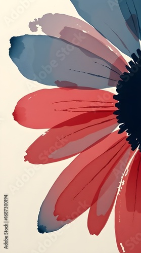 Minimal Ink Wash Daisy