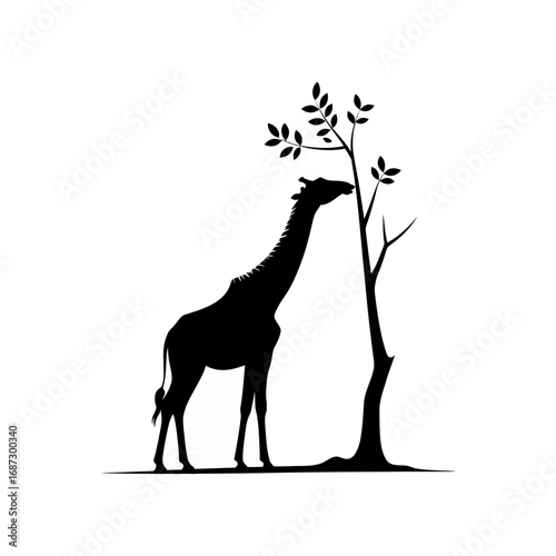 African Giraffe Vector