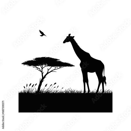 giraffe silhouette vector
