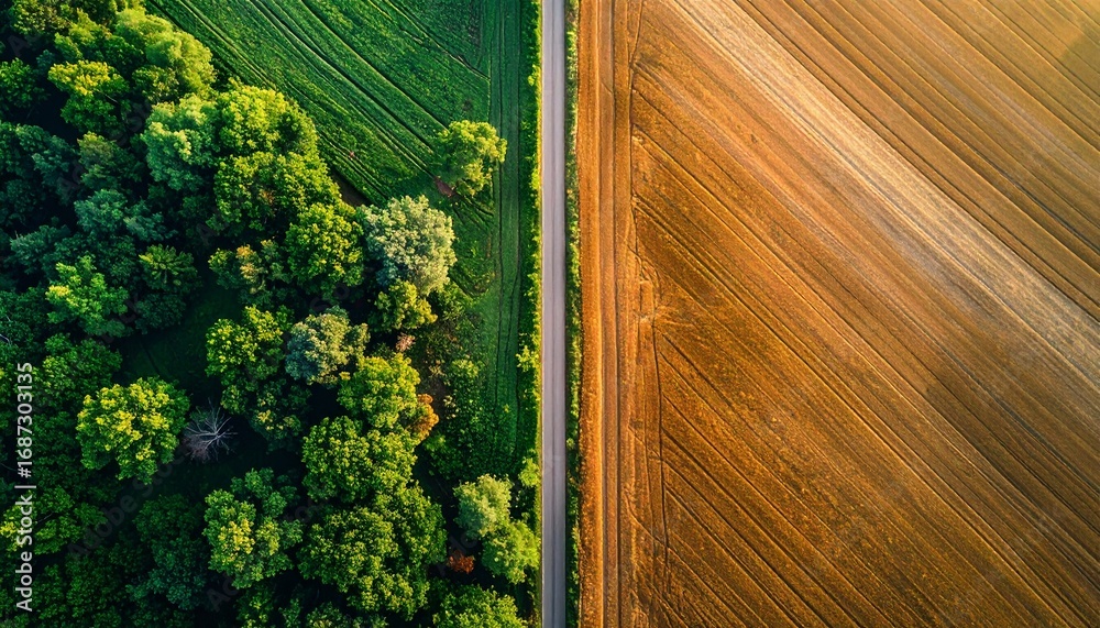 Fototapeta premium Forest vs Deforestation