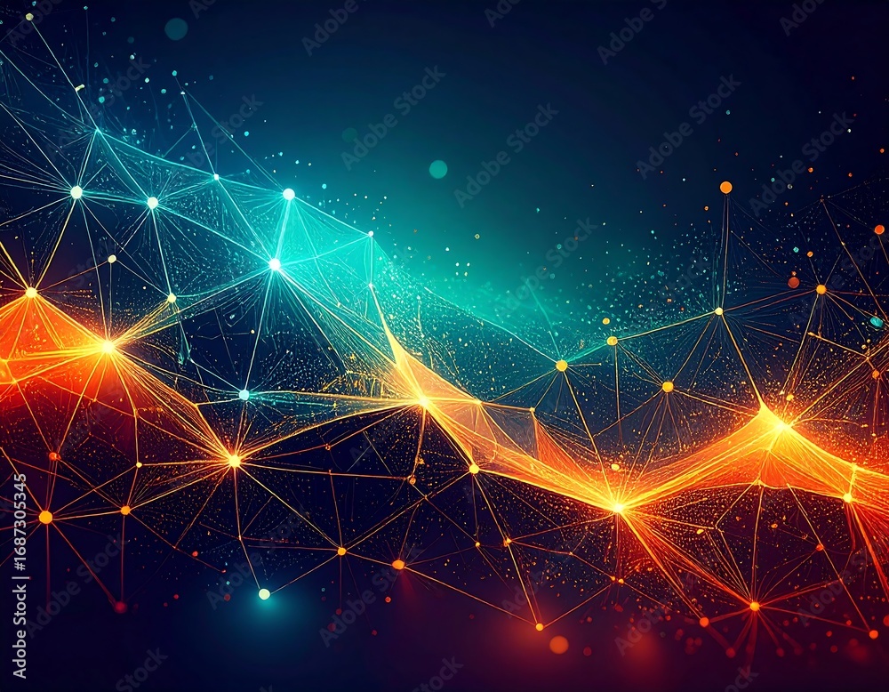 Obraz premium Abstract network graphic with vibrant colors