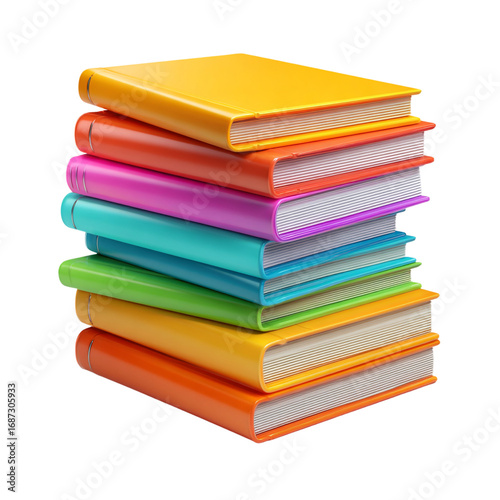 Wallpaper Mural Stack of colorful books isolated on transparent background, a symbol of education Torontodigital.ca