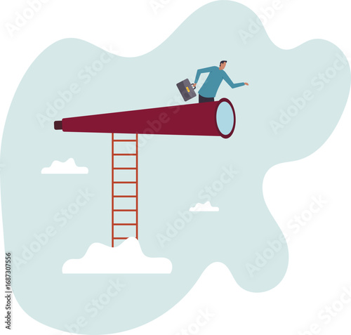 Success ladder for business opportunity, looking for new job or career path,about a man and his life.