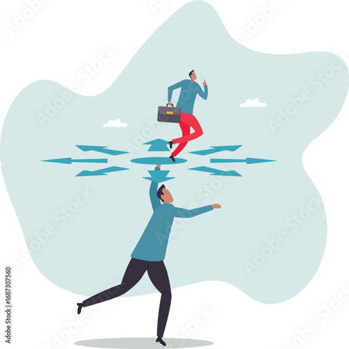 Choose career path, make life decision choice, decide the right or wrong direction, opportunity challenge, confusion or thinking to find the way.about a man and his life.