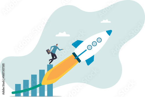 Exponential growth or compound interest, investment, wealth or earning rising up graph, business sales or profit increase.about a man and his life.