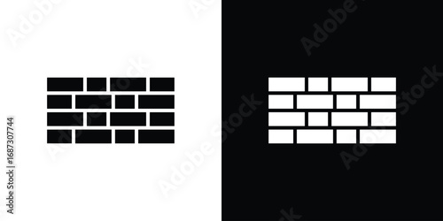 Wall icons set. Black and white silhouette collection
