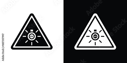 UV light do not look signs set. Black and white silhouette collection