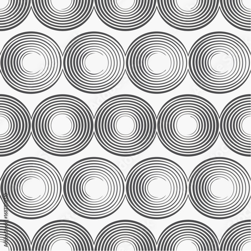 Textura de cuadrícula de patrones sin fisuras geométricas con líneas círculos y puntos Vector
2