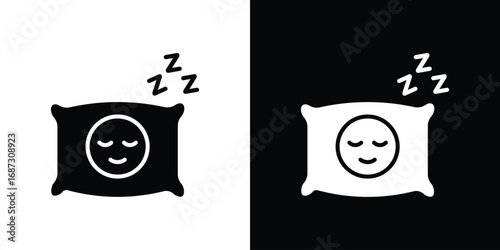 Sleeping icons set. Black and white silhouette collection