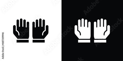 Pray icons set. Black and white silhouette collection