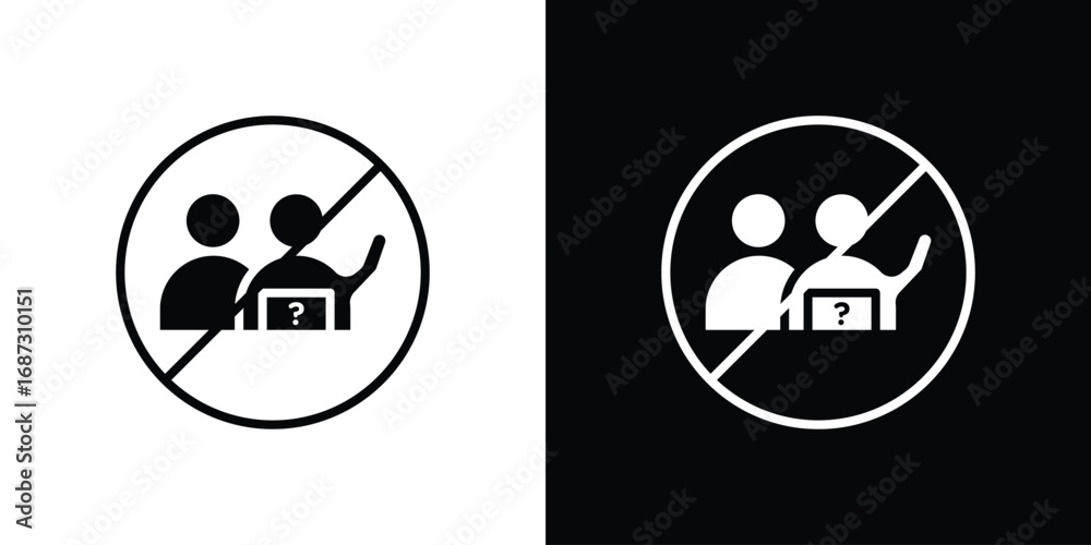 Obraz premium Please do not ask signs set. Black and white silhouette collection