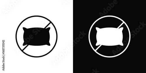 No pillow signs set. Black and white silhouette collection