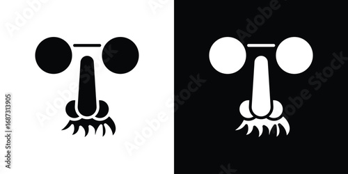 Joke day icons set. Black and white silhouette collection