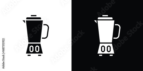 Juicer icons set. Black and white silhouette collection