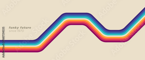 An abstract, retro-futuristic design inspired by the 1980s, with clean and colorful lines. Vector illustration.