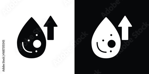 High cholesterol icons set. Black and white silhouette collection