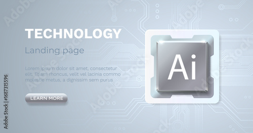Ai chip, innovation tech, ai art technology. Vector