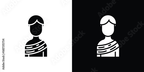Hajj icons set. Black and white silhouette collection