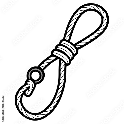 Rope Loop Icon, a Line Art Vector of a Lasso or Noose