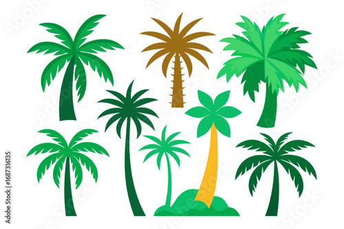 set of palm trees
