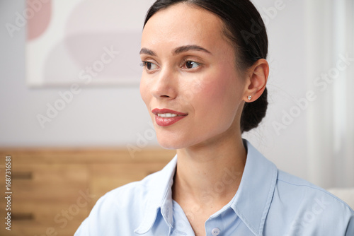 Portrait of beautiful young woman at home Free Download Portrait of beautiful young woman at home - GFXLoad