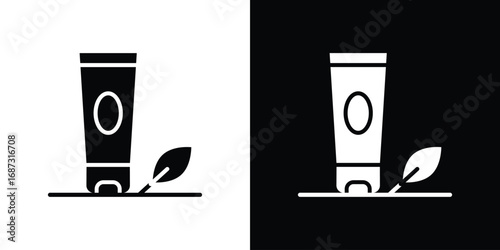 Face wash icons set. Black and white silhouette collection