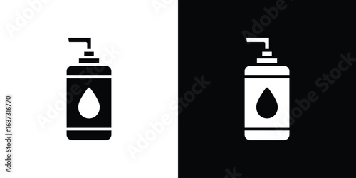 Face cleanser icons set. Black and white silhouette collection