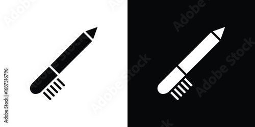 Eyeliner icons set. Black and white silhouette collection