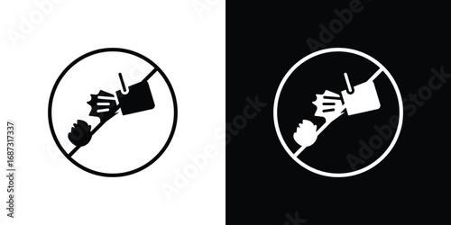 Do not extinguish with water signs set. Black and white silhouette collection