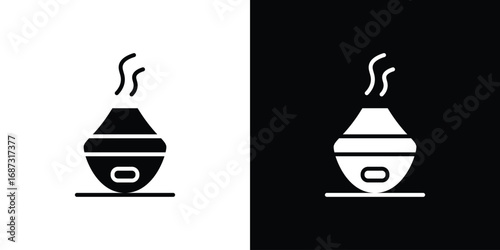 Diffuser icons set. Black and white silhouette collection