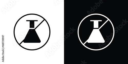Chemical free signs set. Black and white silhouette collection