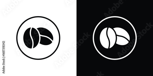 Caffeine free icons set. Black and white silhouette collection