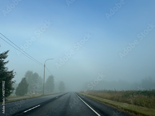 road in the fog