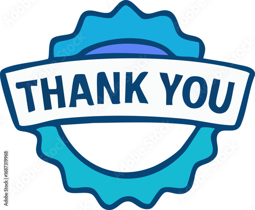Express gratitude with this stylish thank you badge.