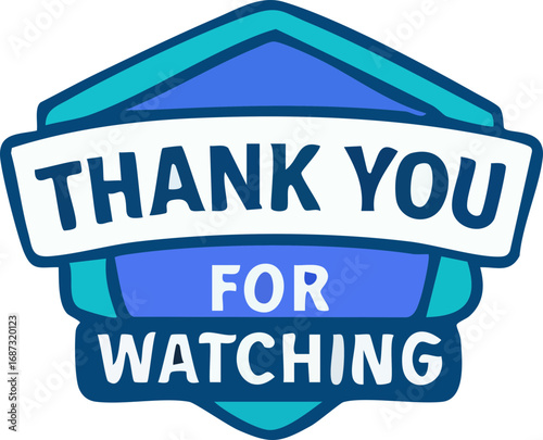 Blue and white graphic thanking viewers for watching.