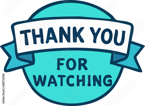 Hand-drawn 'Thank You For Watching' message. Ideal for video endings, presentations, and content conclusion. Friendly, engaging style.