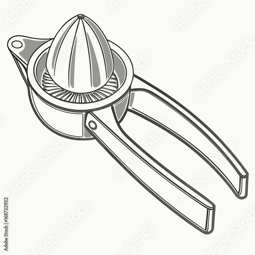 Manual citrus juicer with two handles for extracting fresh juice from lemons and limes