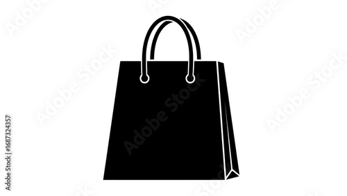 Black shopping bag silhouette vector illustration icon design