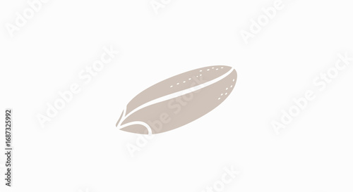Simple beige bread roll icon. Simple bread roll illustration for bakery menu. Simple bread roll image for website design or food blog.