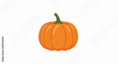 Isolated pumpkin with orange color on plain background. Fresh pumpkin harvest, perfect for fall decorations and thanksgiving, adds festive touch.