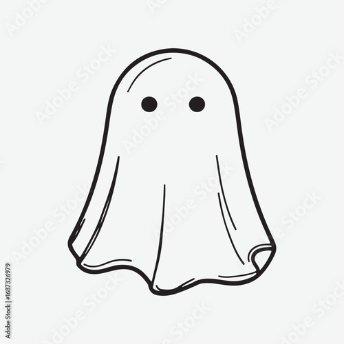 Ghost Sign Isolated Vintage Set Graphic, Ghost Drawing Element Icon Symbol Silhouette Design